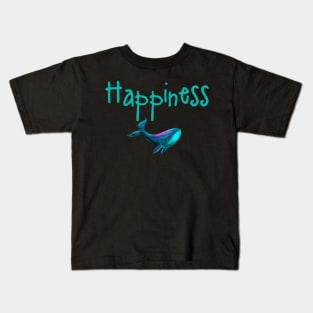 Happy cartoon smiling whale Kids T-Shirt